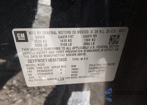 2011 Cadillac Srx Luxury Collection из США, поврежденный, VIN 3GYFNDEY4BS673803